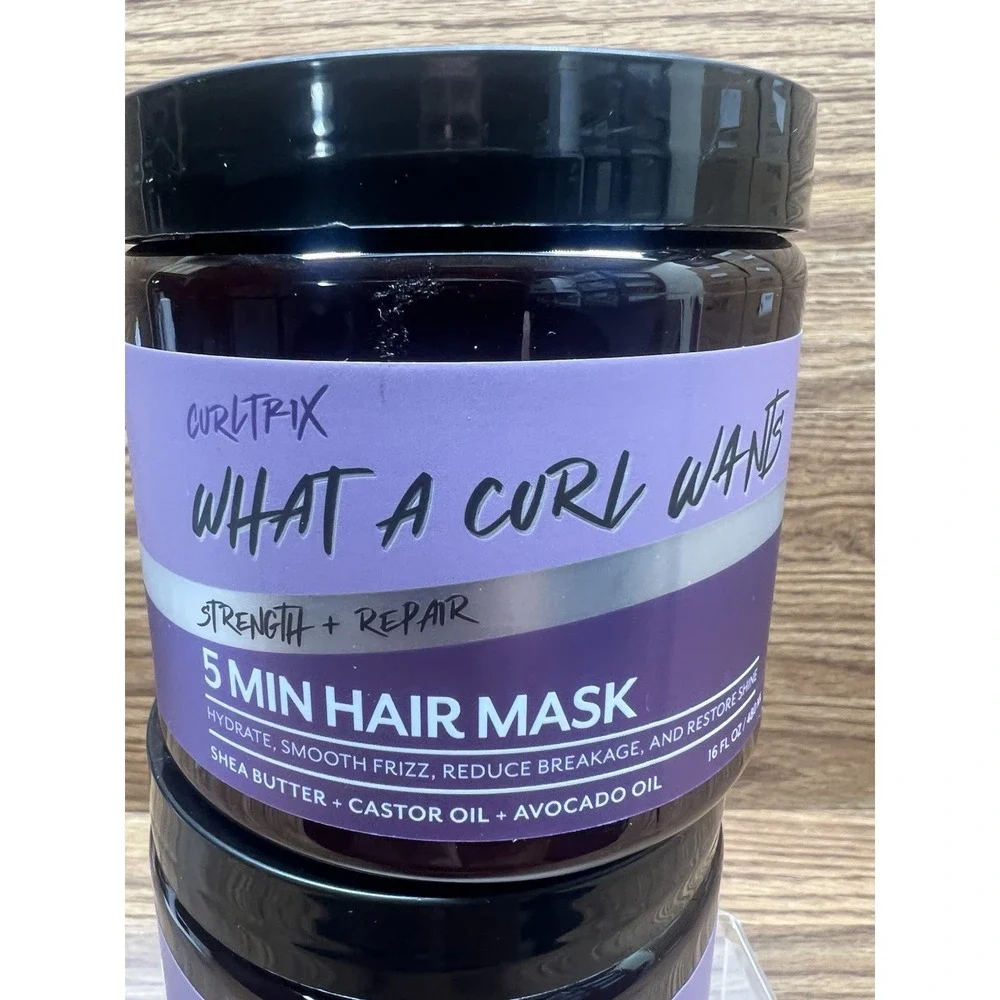 2 Curltrix What a Curl Wants Strengh + Repair Hair  Mask  Curl Creme 16 oz Each